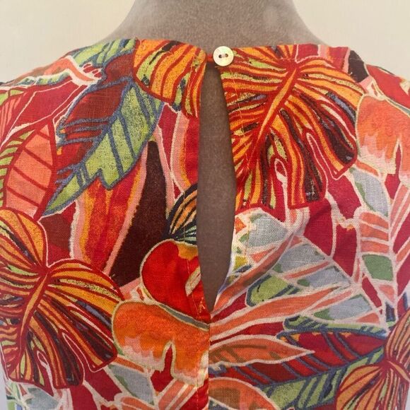 C&C California Linen Trapeze Dress Size Small, Tropical, - Picture 6 of 8